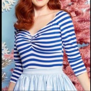 Blue and White Stripe Kayla Jailbird Top
